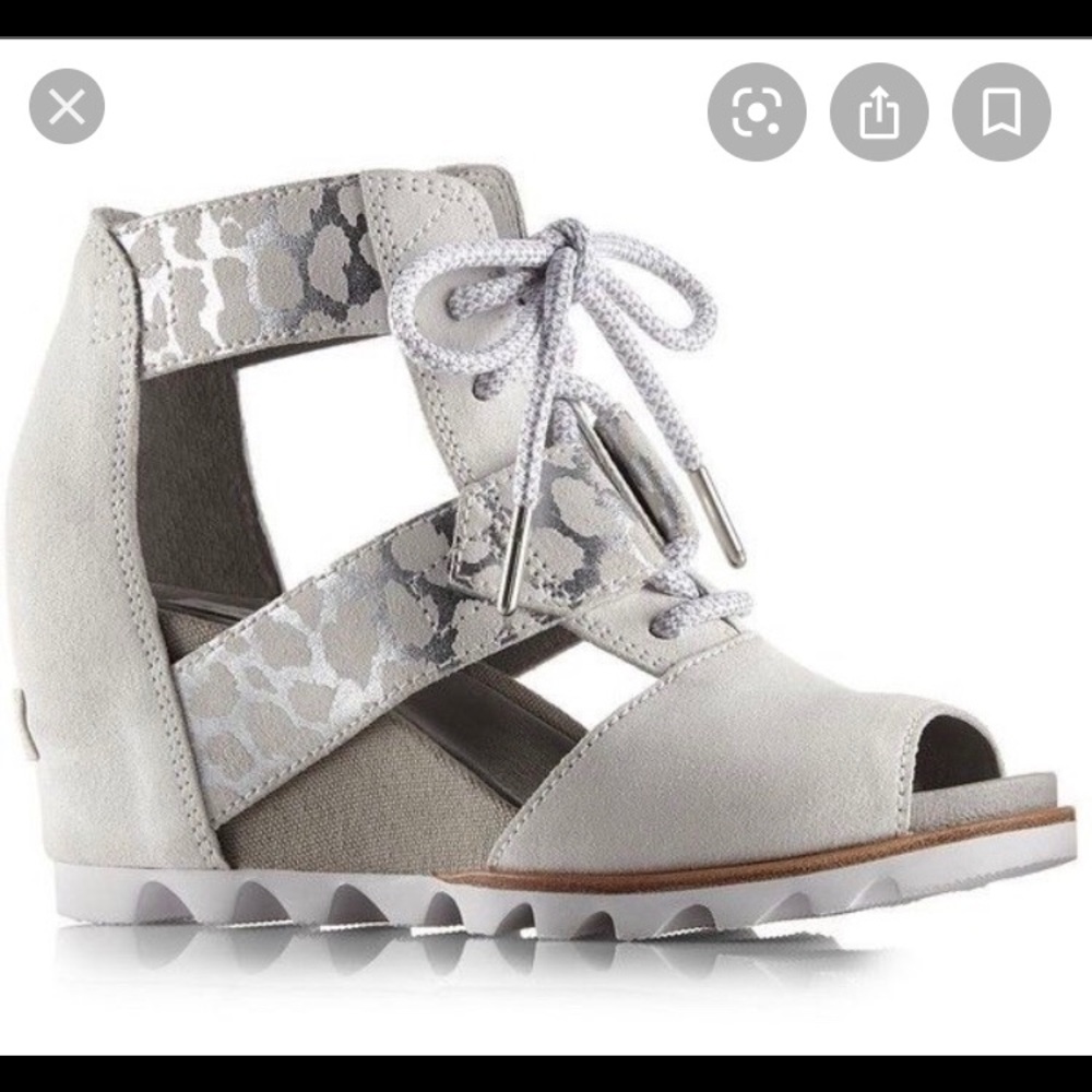 Sorel Joanie Suede Lace-Up Sandal Wedges